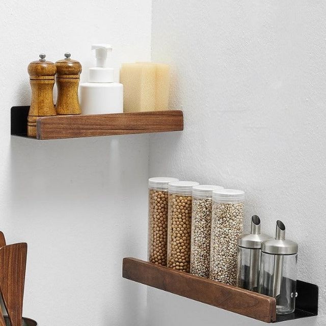 Étagère Murale en Bois Sans Effort pour le Rangement de Salle de Bain