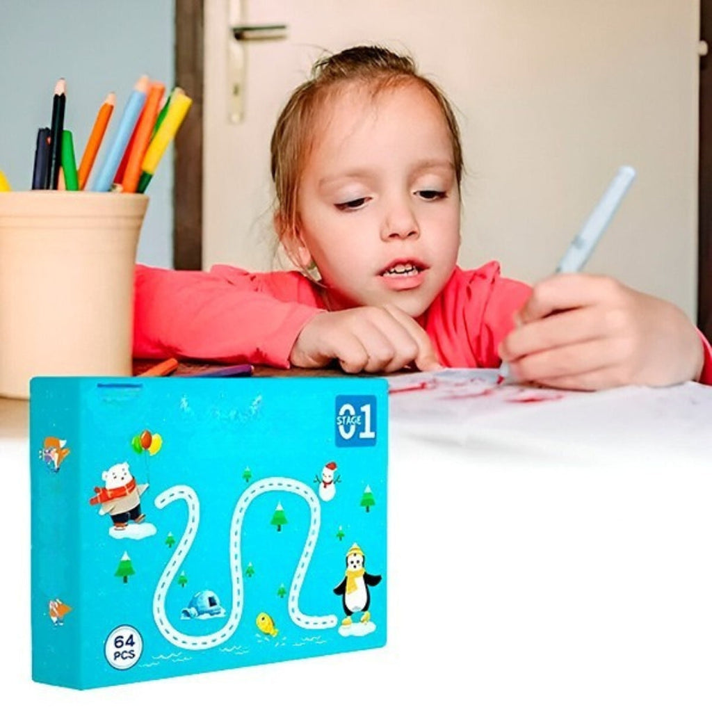 Livre d'apprentissage pour enfants - Exercices réutilisables pour apprendre en s'amusant