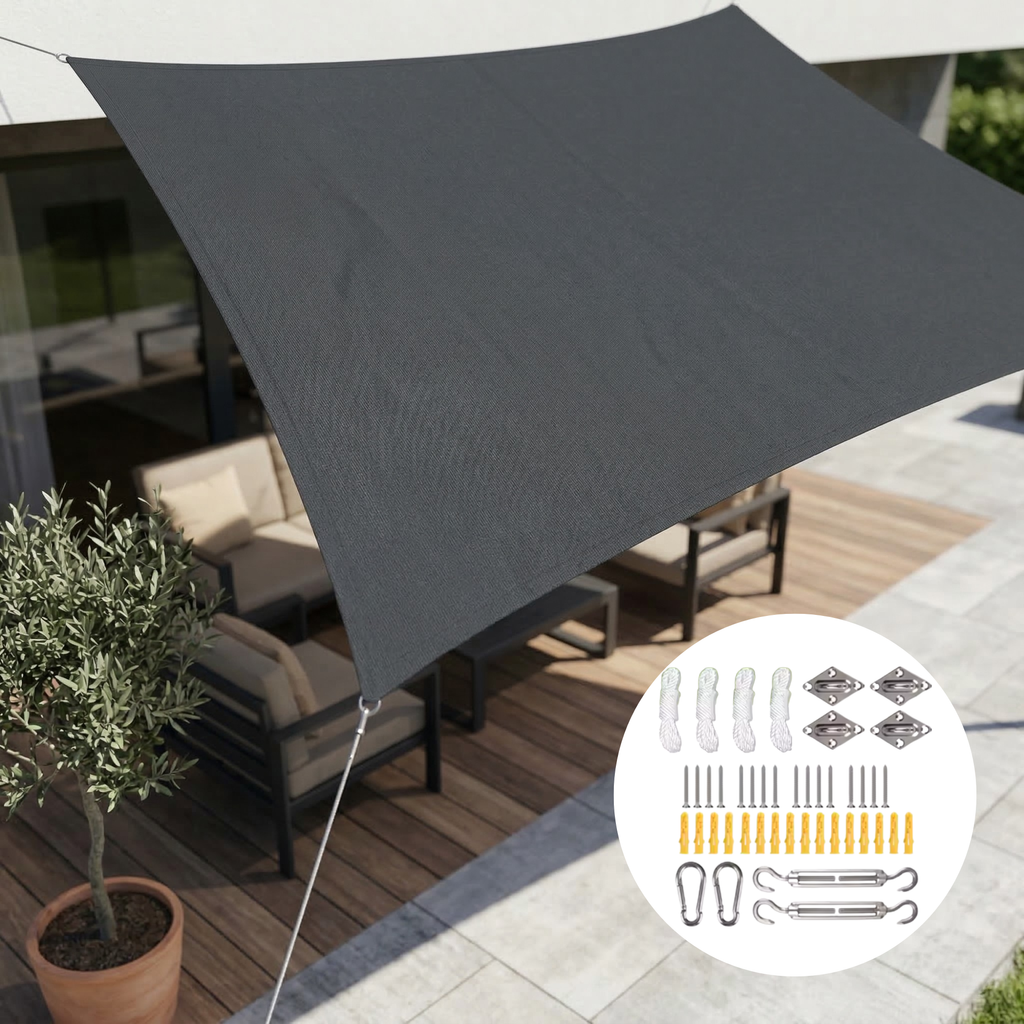 Tissu d'ombrage rectangulaire imperméable | Tissu d'extérieur imperméable | Protection UV | SkyCover
