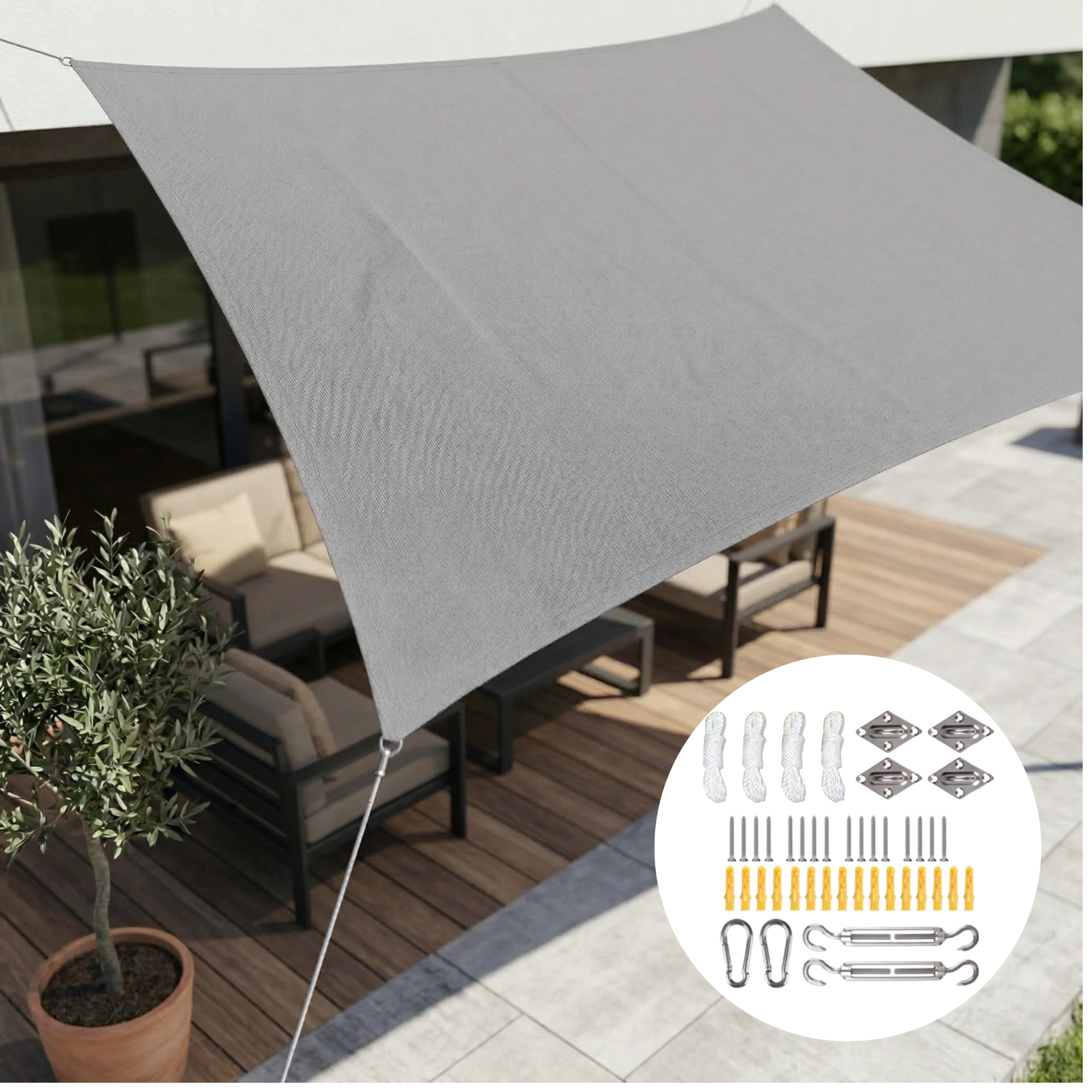 Bâche Ombreggiante Rectangulaire Imperméable | Tissu Extérieur Imperméable | Protection UV | SkyCover