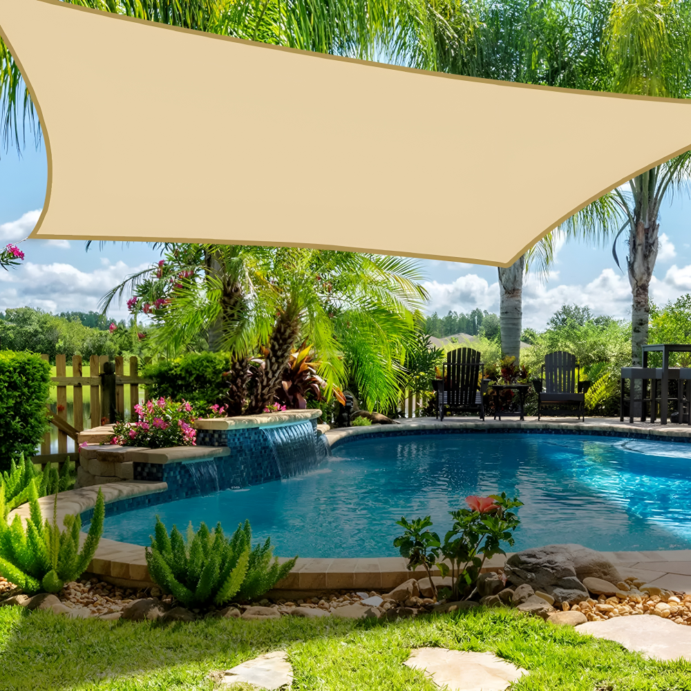 Tissu d'ombrage rectangulaire imperméable | Tissu d'extérieur imperméable | Protection UV | SkyCover