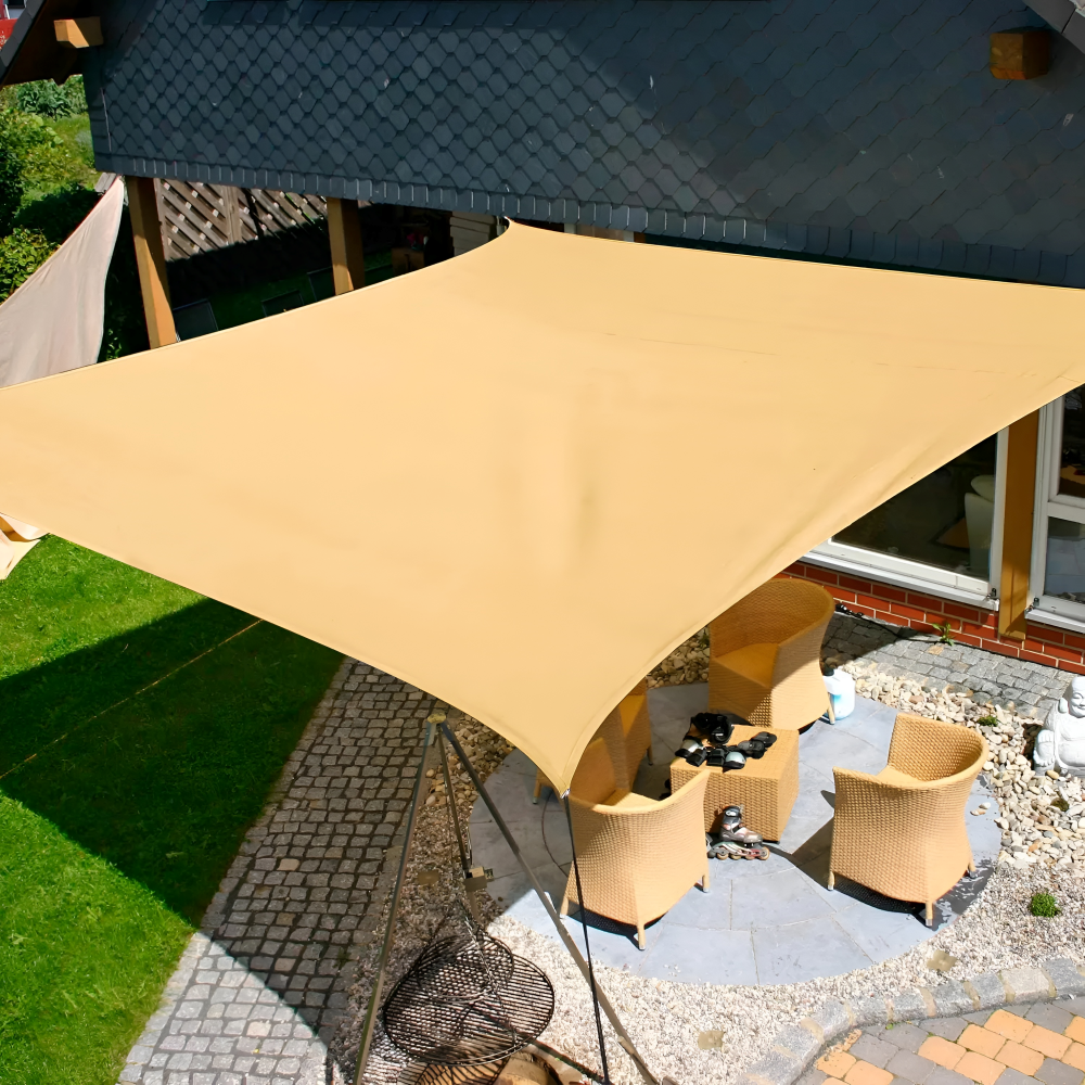 Tissu d'ombrage rectangulaire imperméable | Tissu d'extérieur imperméable | Protection UV | SkyCover