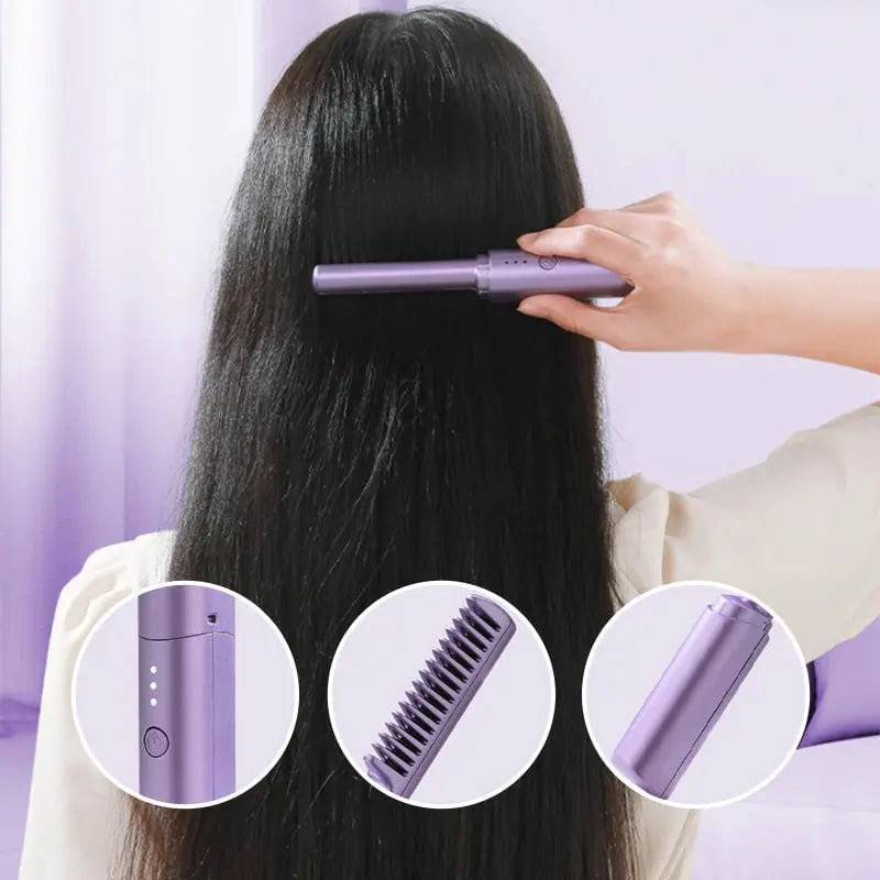 Brosse à Cheveux et Lisseur 2-en-1 – Outil de Coiffage Pratique pour le Voyage