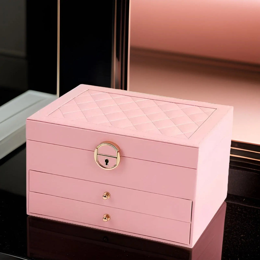 Boîte à Bijoux Luxueuse à Plusieurs Niveaux – EleganceBox