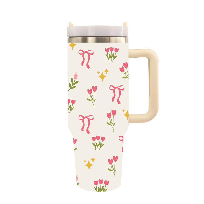 Tasse Thermos Isolée avec Imprimé Tigre – Tasse à Boire Réutilisable