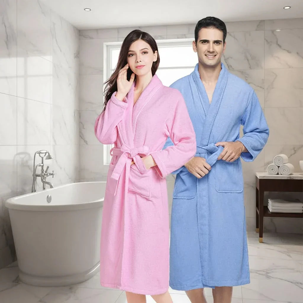 Peignoir en Coton Unisexe avec Texture Éponge Douce pour le Confort