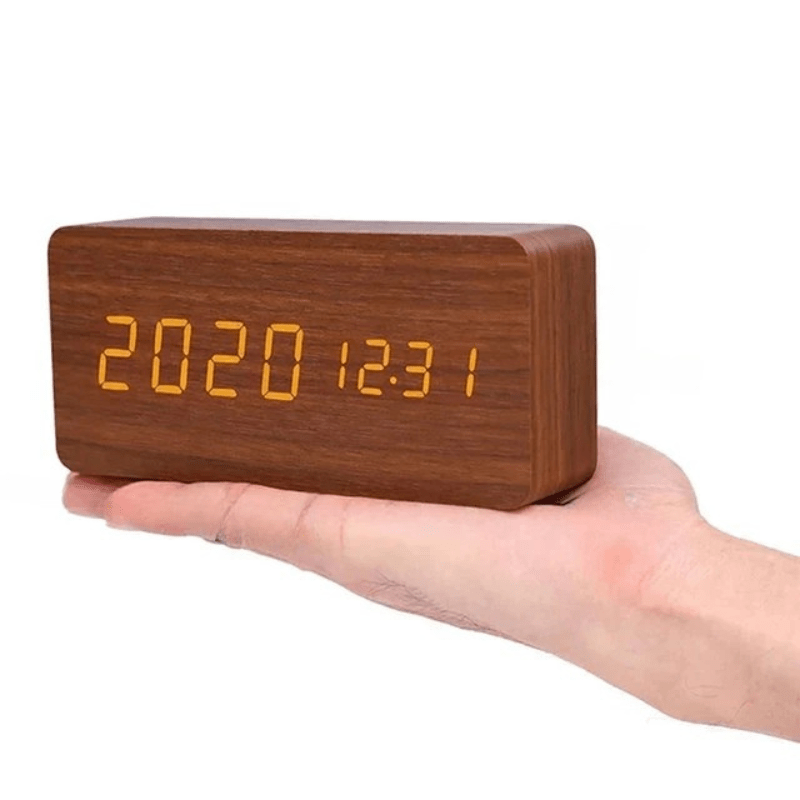 WOODSENSE – Montre en bois LED avec commande vocale pour une affichage du temps élégante