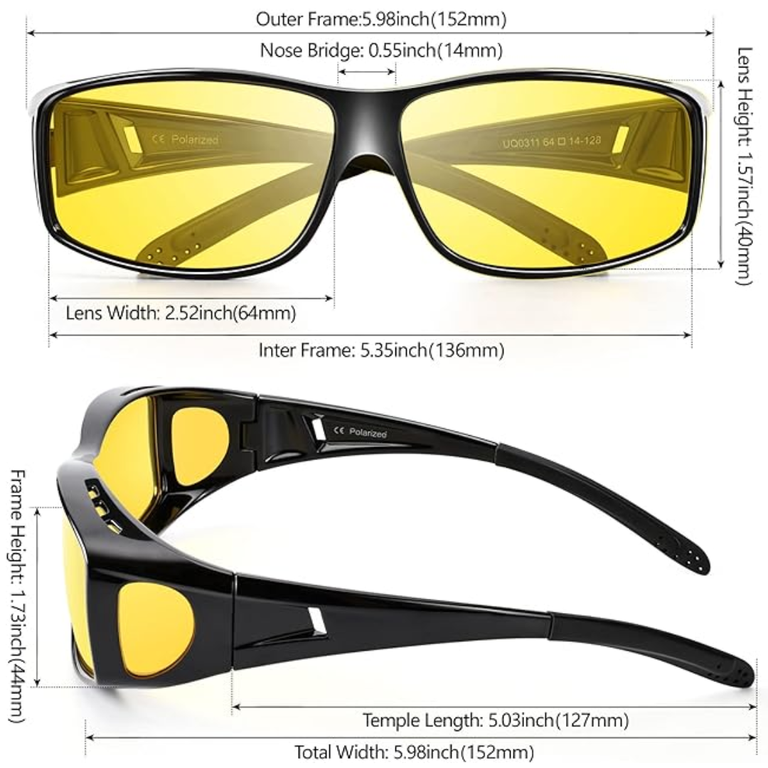 Norvo | Lunettes de conduite nocturne Polaroid | Antireflet, Légères et Idéales pour Faibles Conditions de Luminosité