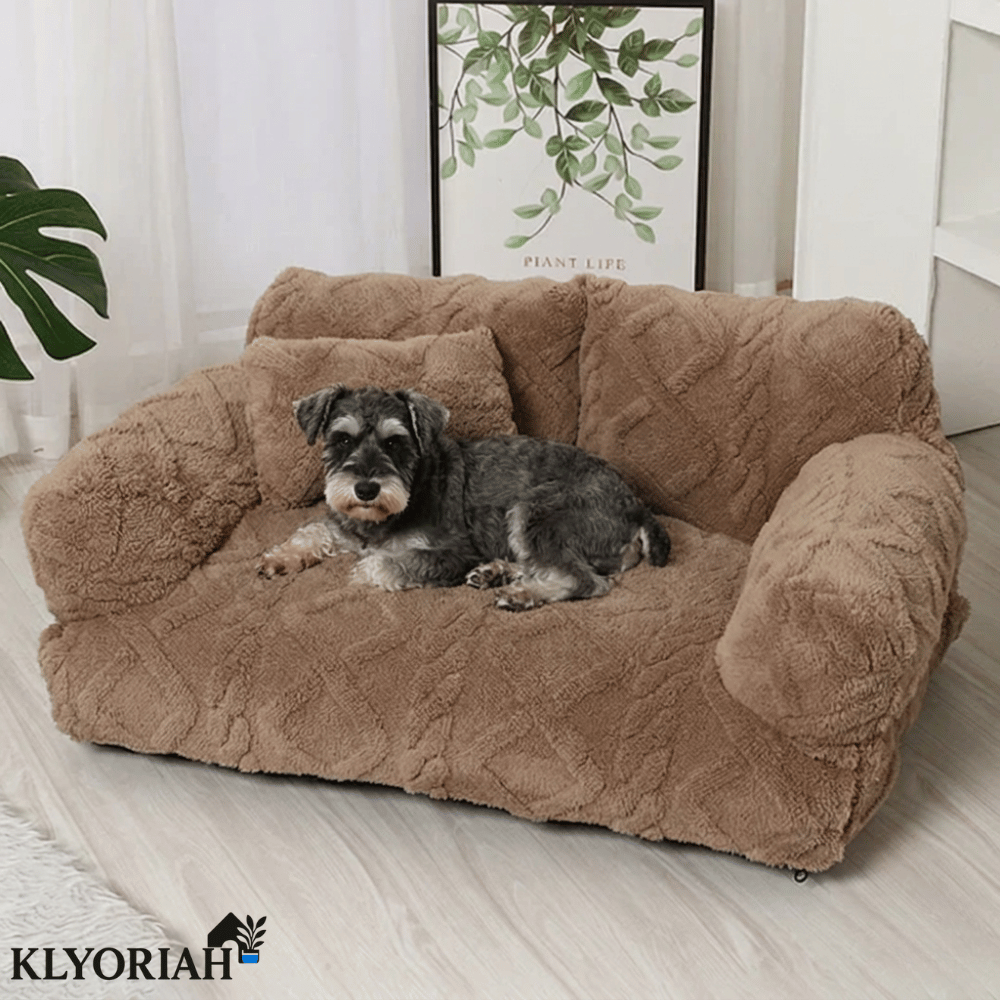 Lit pour chien en canapé confortable avec bord surélevé – Design en peluche douce