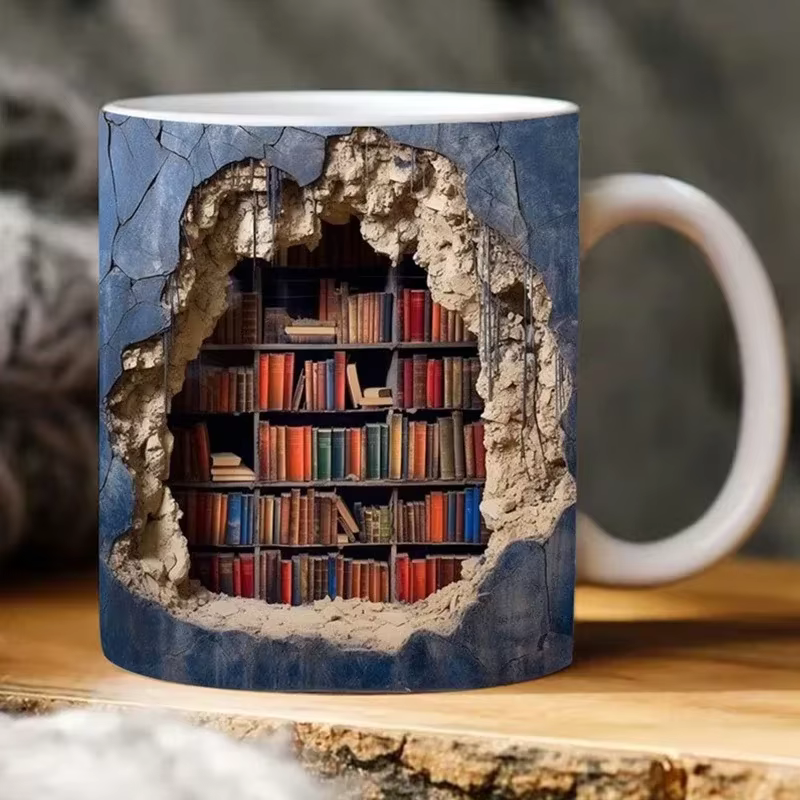 LibraryMug - Tasse Design Bibliothèque 3D