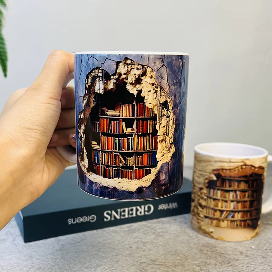 LibraryMug - Tasse Design Bibliothèque 3D