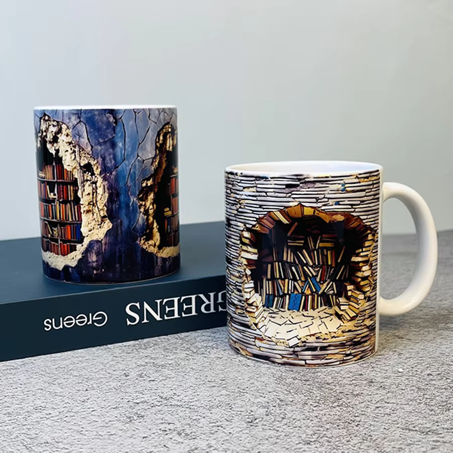 LibraryMug - Tasse Design Bibliothèque 3D