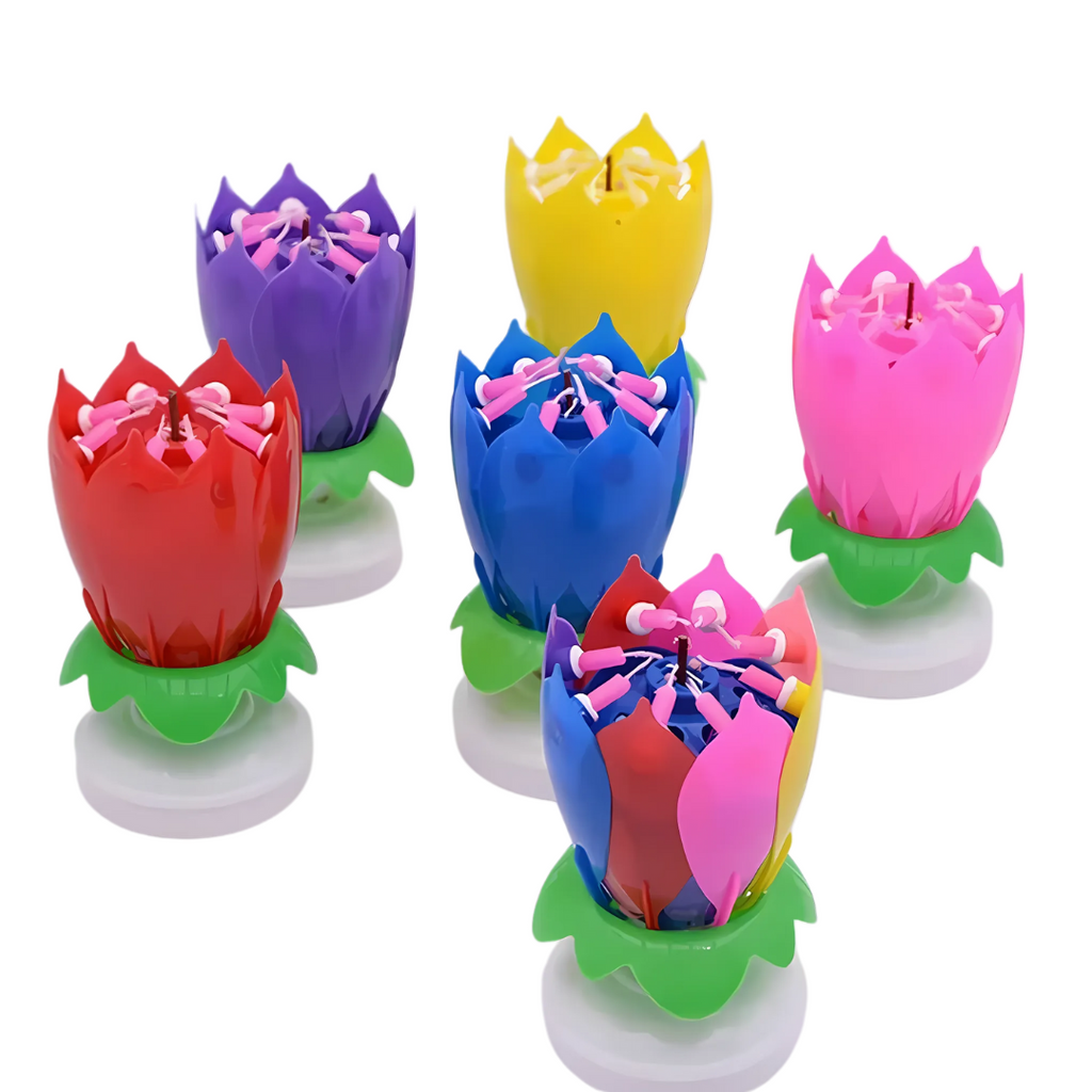 BougieFleur 1+1 GRATUIT : Bougie d'Anniversaire Magique en Fleurs