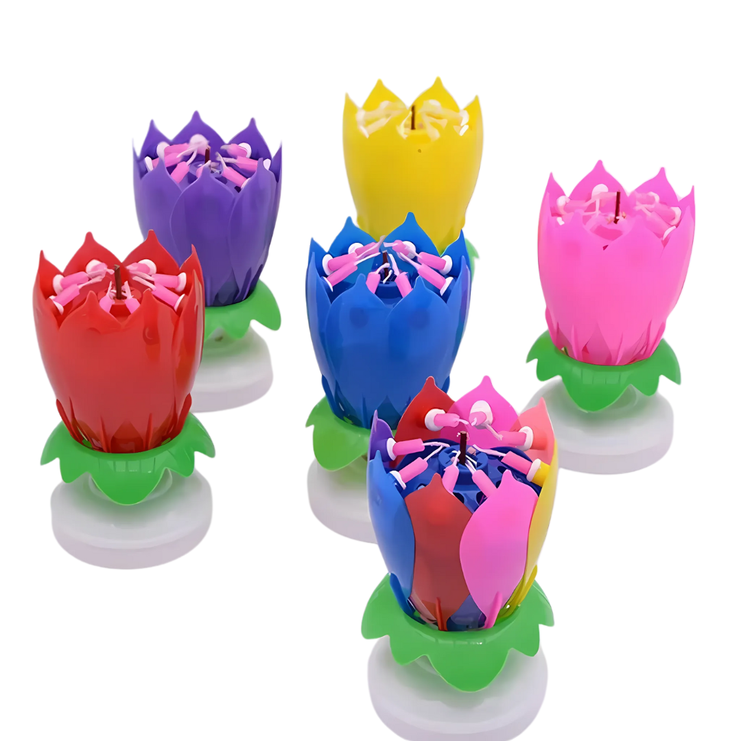 BougieFleur 1+1 GRATUIT : Bougie d'Anniversaire Magique en Fleurs