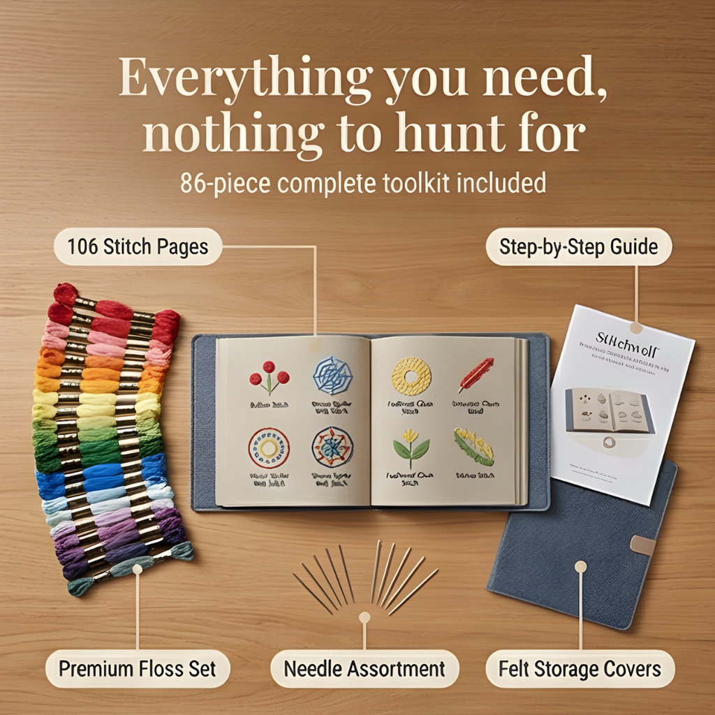 Stitchwell - Kit complet de livre de points de broderie