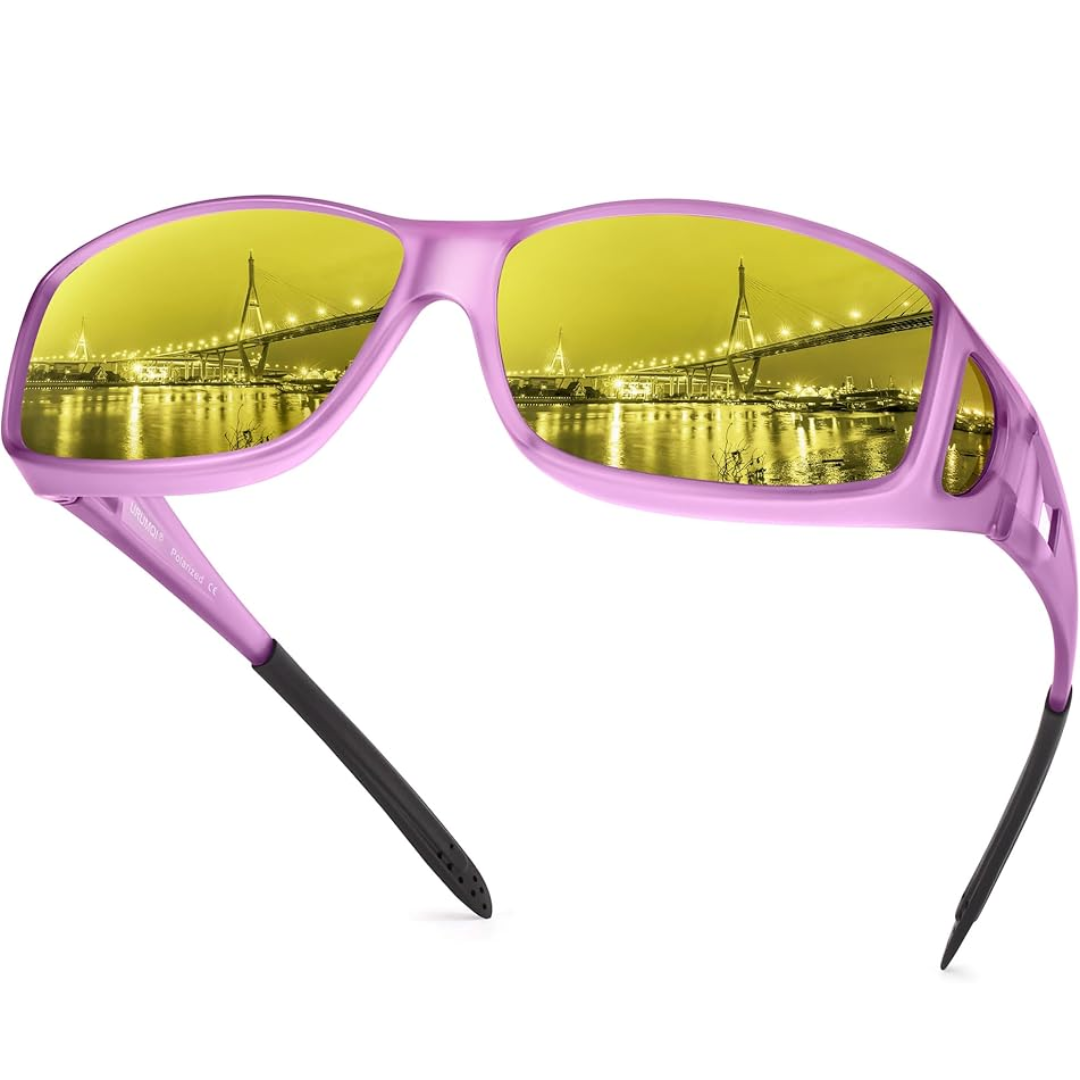 Norvo | Lunettes de conduite nocturne Polaroid | Antireflet, Légères et Idéales pour Faibles Conditions de Luminosité