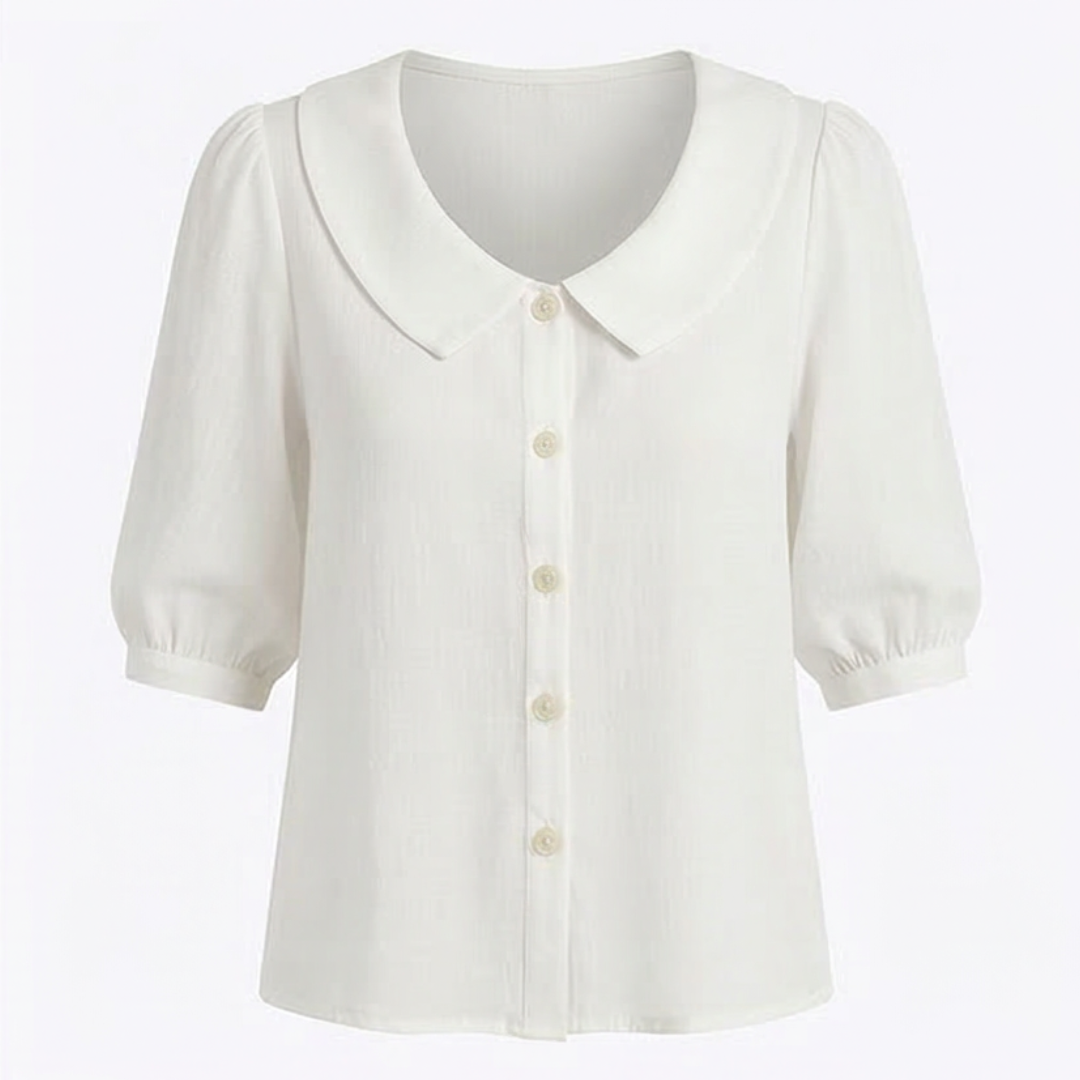 Collara – Blouse Boutonnée à Col Peter Pan Rétro