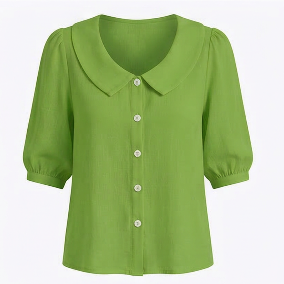 Collara – Blouse Boutonnée à Col Peter Pan Rétro