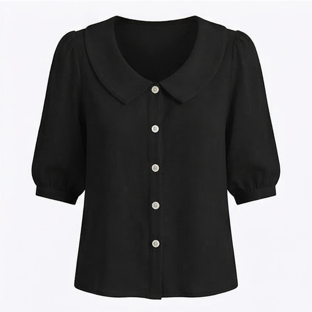 Collara – Blouse Boutonnée à Col Peter Pan Rétro