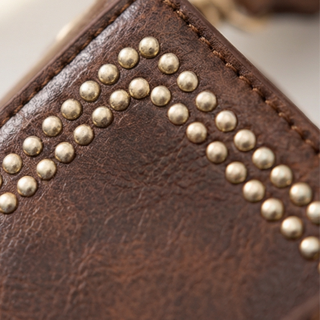 Trovata - Sac seau vintage en bandoulière avec sangle artisanale