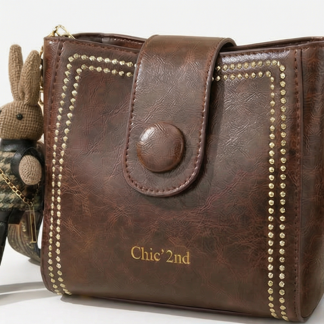 Trovata - Sac seau vintage en bandoulière avec sangle artisanale