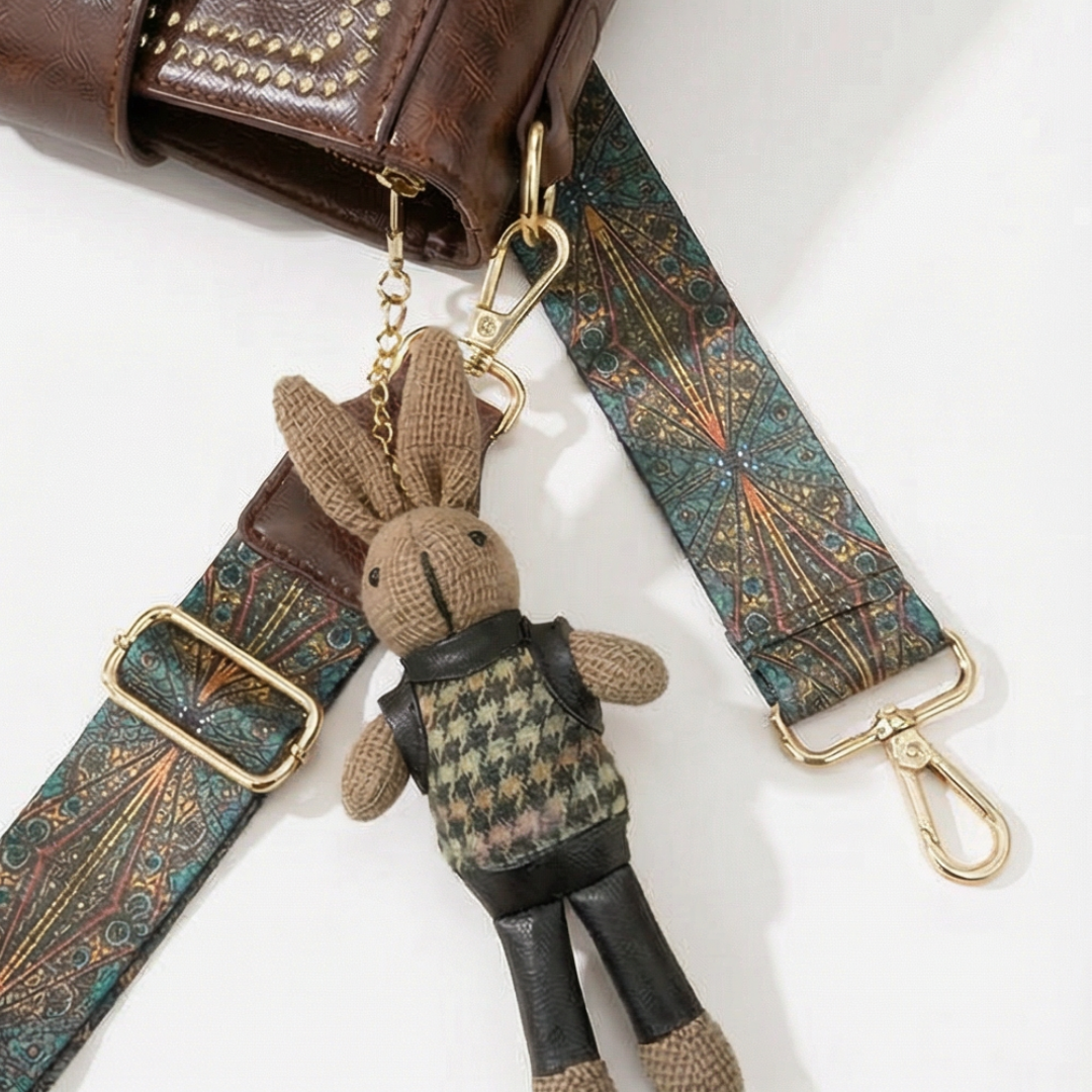Trovata - Sac seau vintage en bandoulière avec sangle artisanale