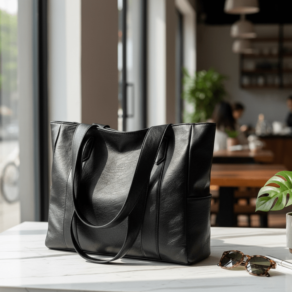 Sac à épaule en cuir élégant au style rétro et surface lisse