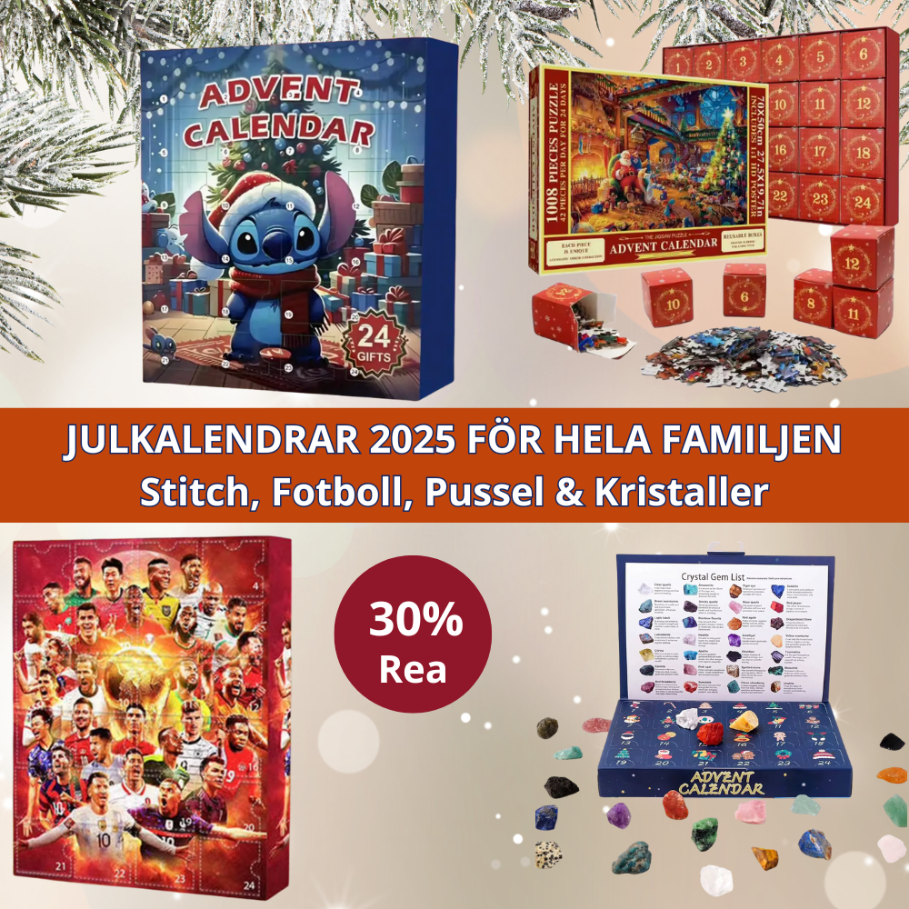 Calendrier de l'Avent FamilieJoy 2025 | Surprises remplies pour tous avec Stitch, Football, Puzzles & Cristaux