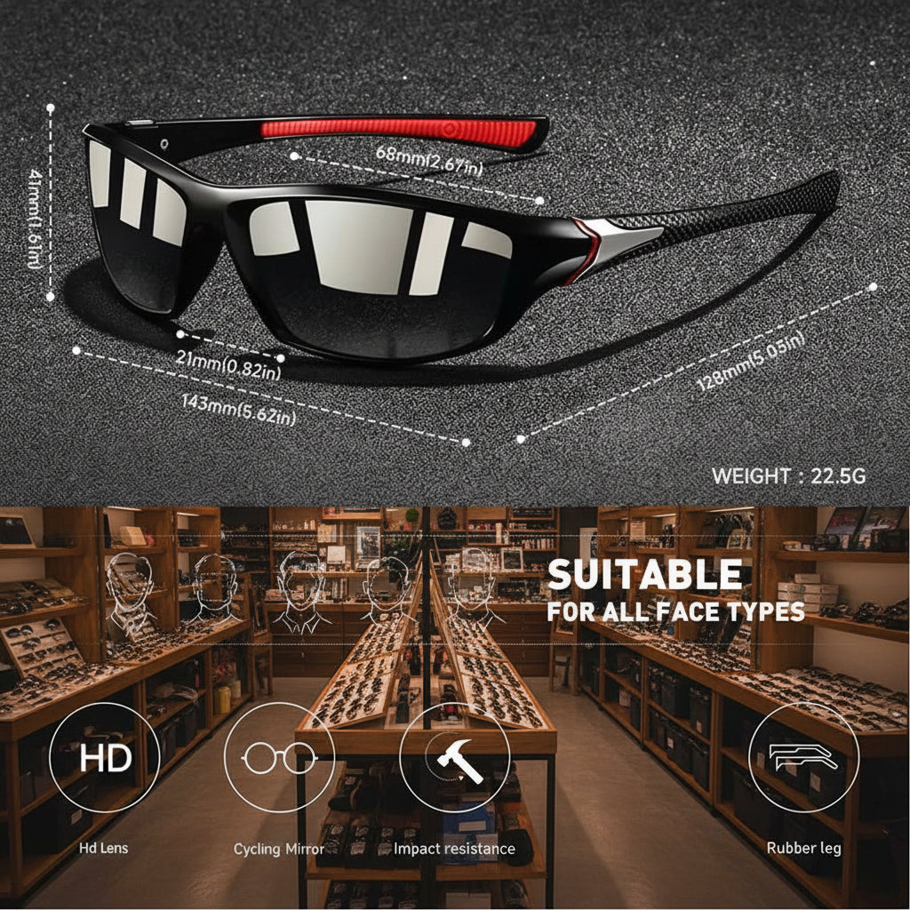 SOLARION – Lunettes de soleil sportives avec verres polarisés & protection UV400