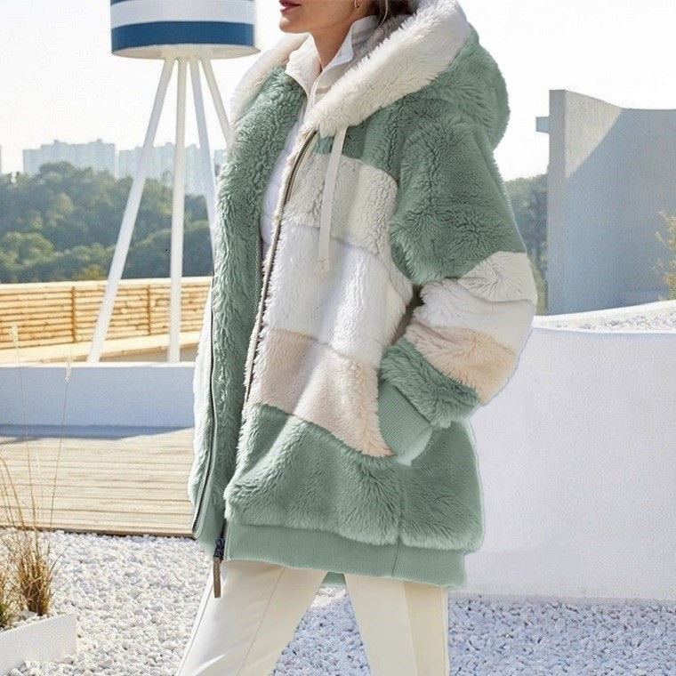 Dames Teddy Fleecejas – Veste d'hiver douce et oversize