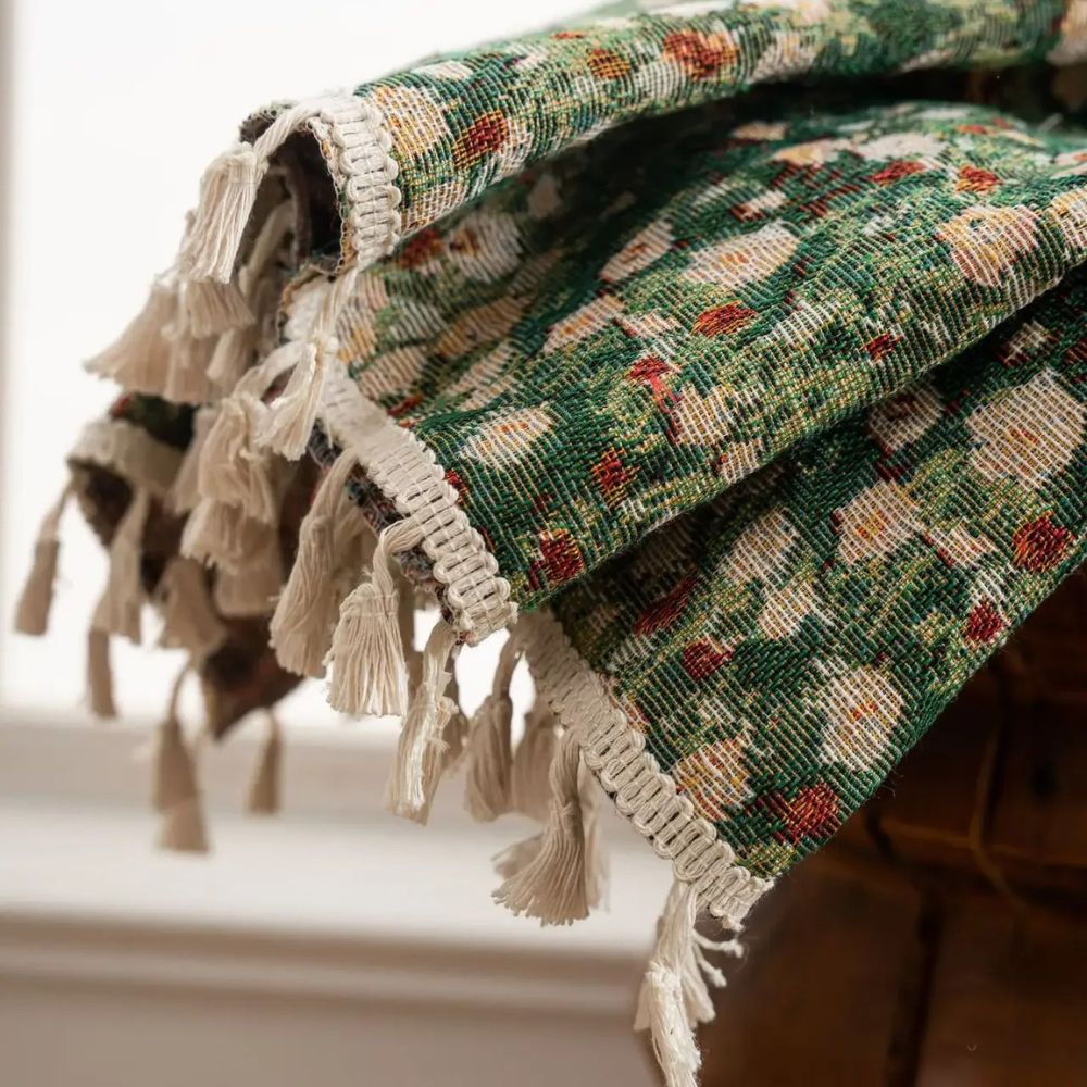 Panneau de Rideau à Franges Florales Charmantes pour une Décoration Intemporelle