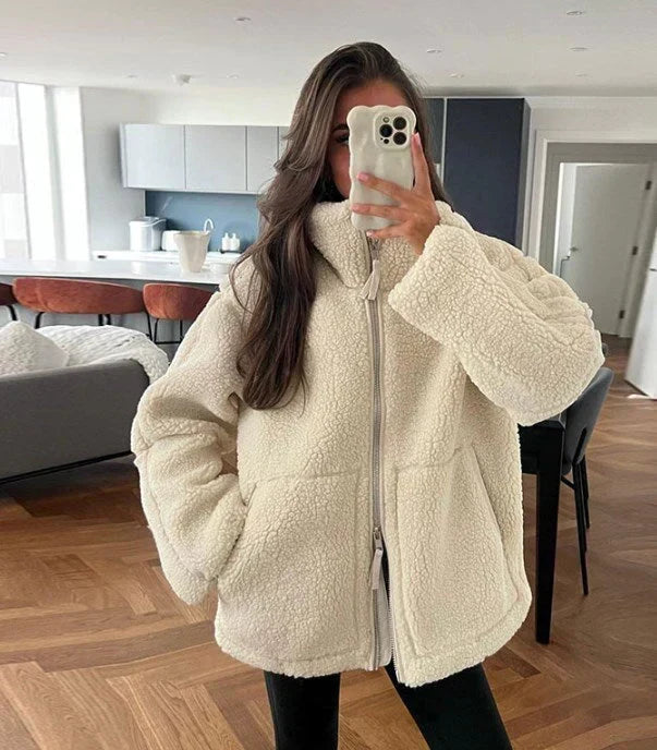 Haut en Fleece pour Femmes – Pull Ample avec Col Montant