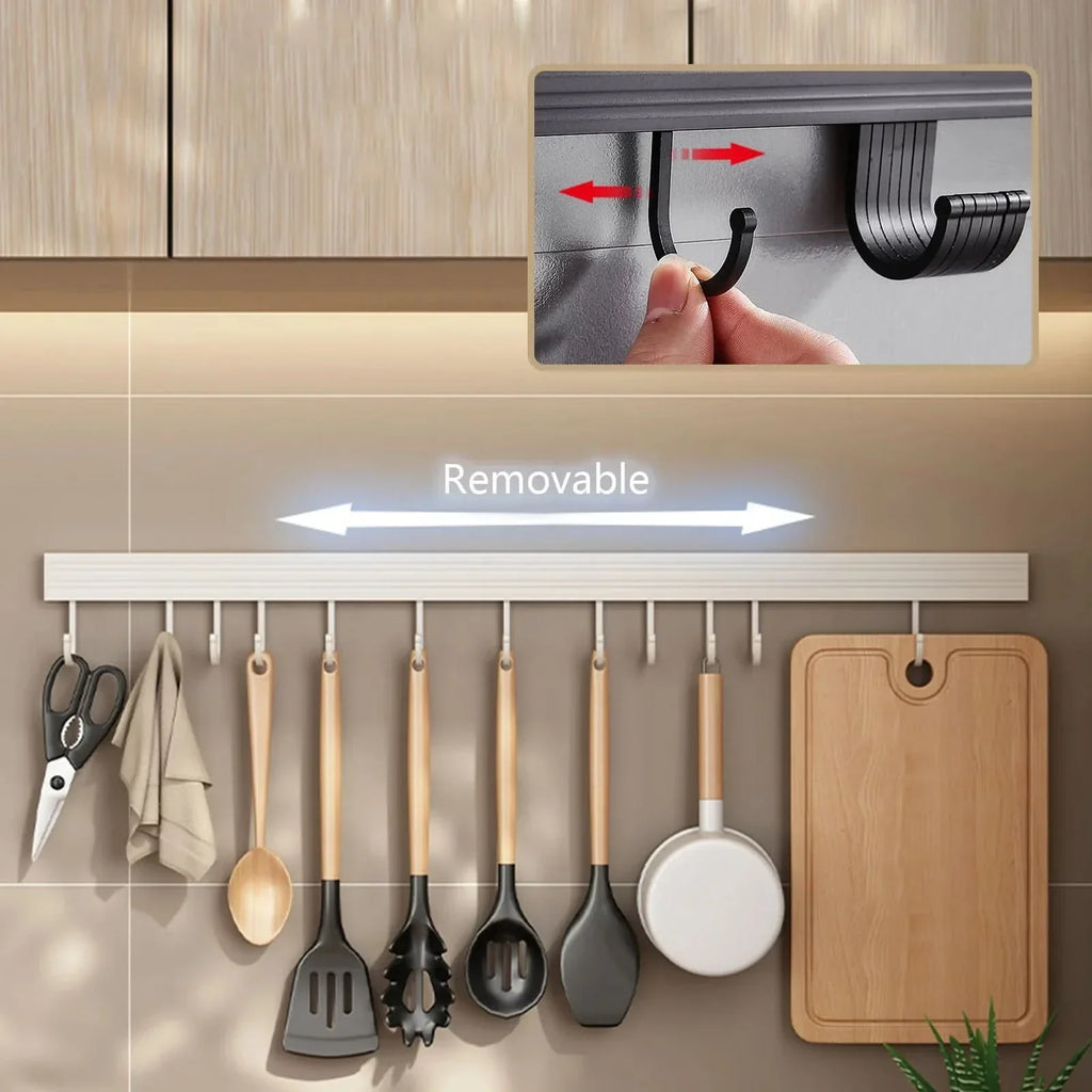 Râtelier Organisateur de Cuisine Sans Perçage pour un Usage Quotidien et le Rangement