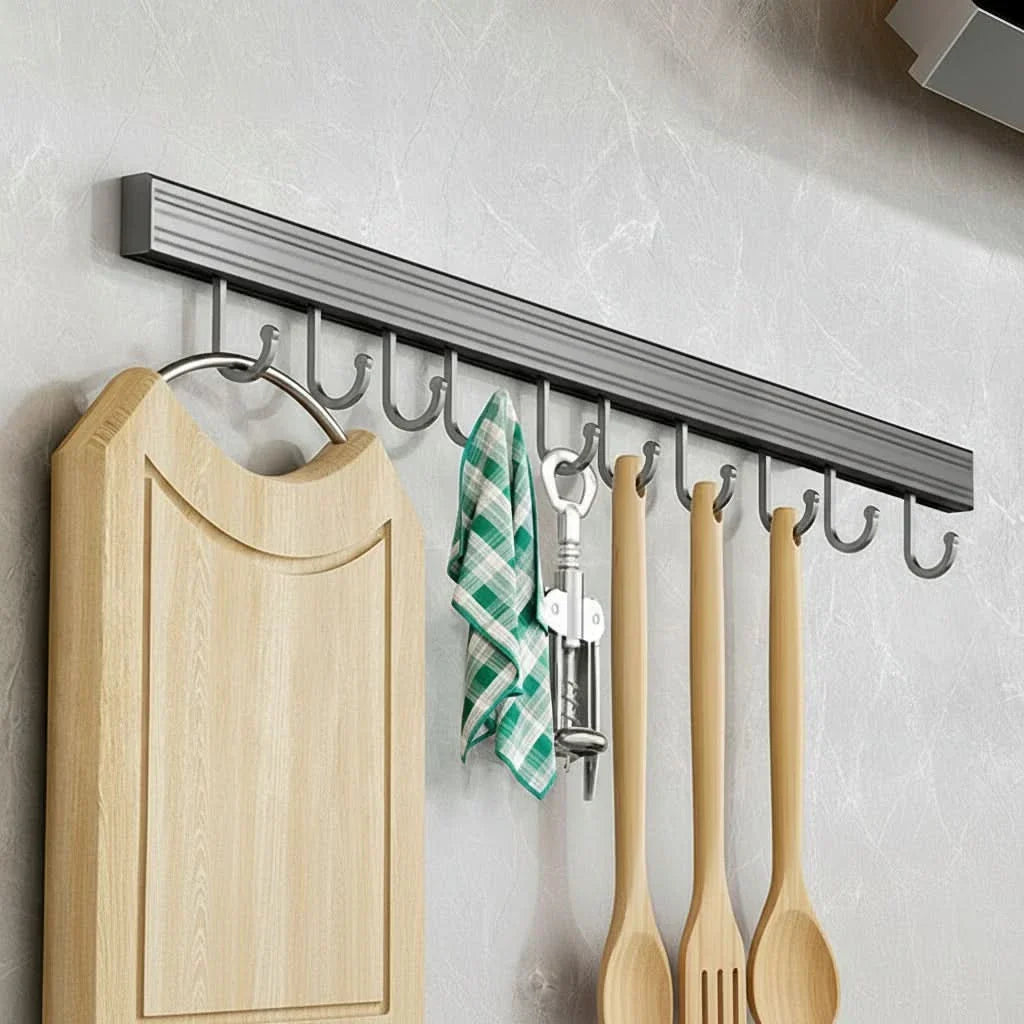 Râtelier Organisateur de Cuisine Sans Perçage pour un Usage Quotidien et le Rangement