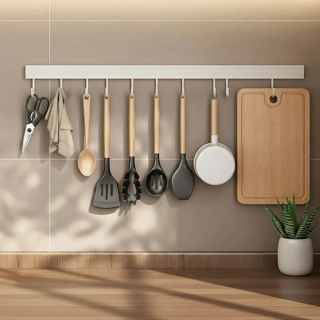 Râtelier Organisateur de Cuisine Sans Perçage pour un Usage Quotidien et le Rangement