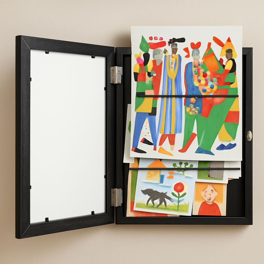 Cadre de Rangement pour Œuvres d'Art d'Enfants et Affichage de Photos Murales