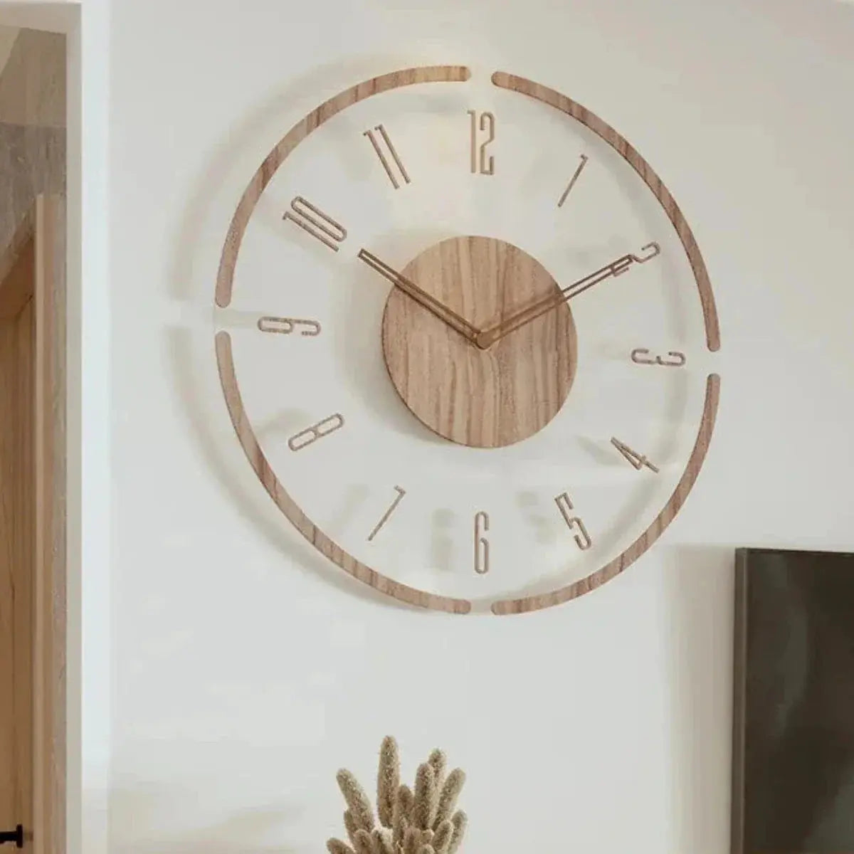 Horloge Murale au Design Scandinave | Mécanisme à Quartz Silencieux
