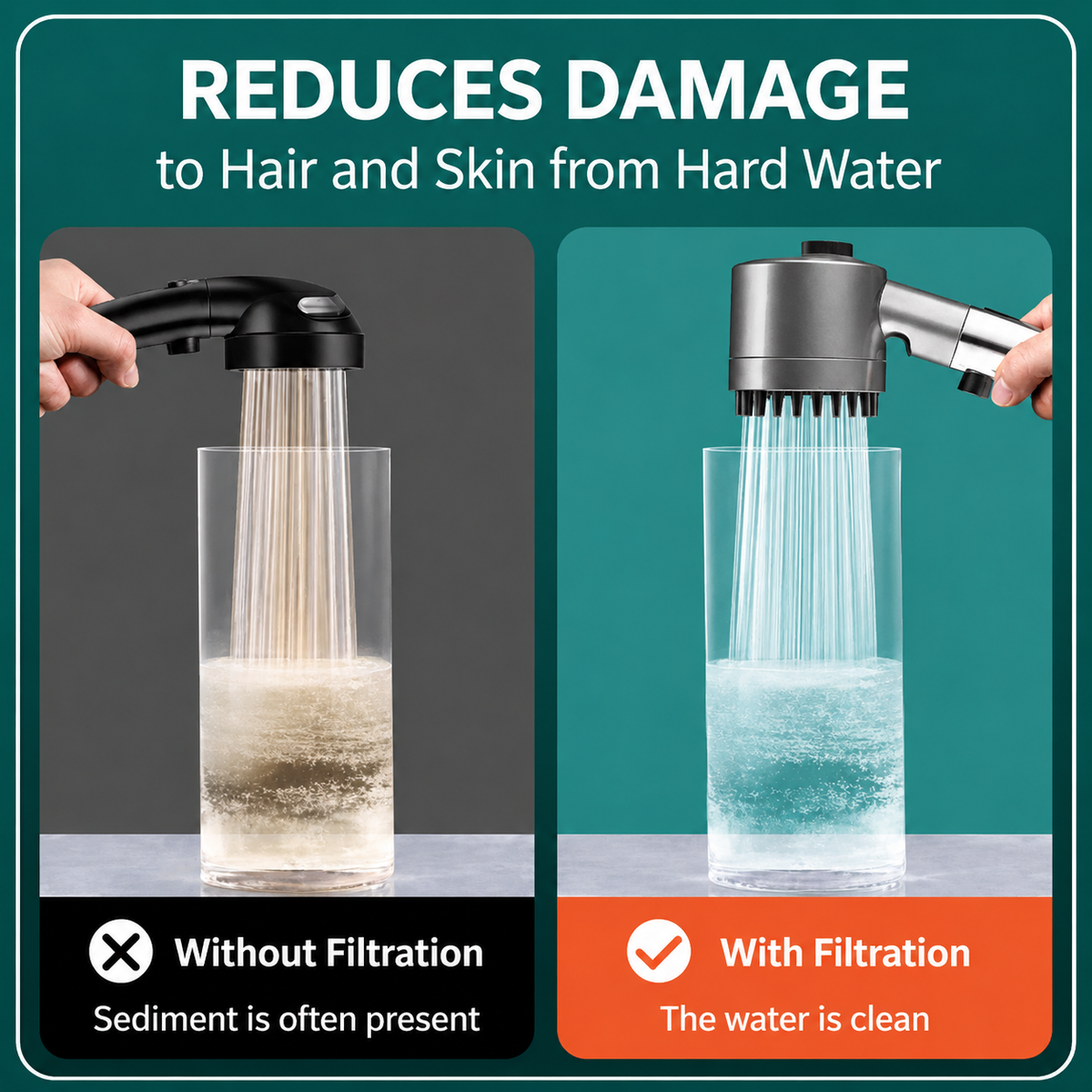 Filtre à Eau de Douche | Douchette Haute Pression | Buse de Spray Massant