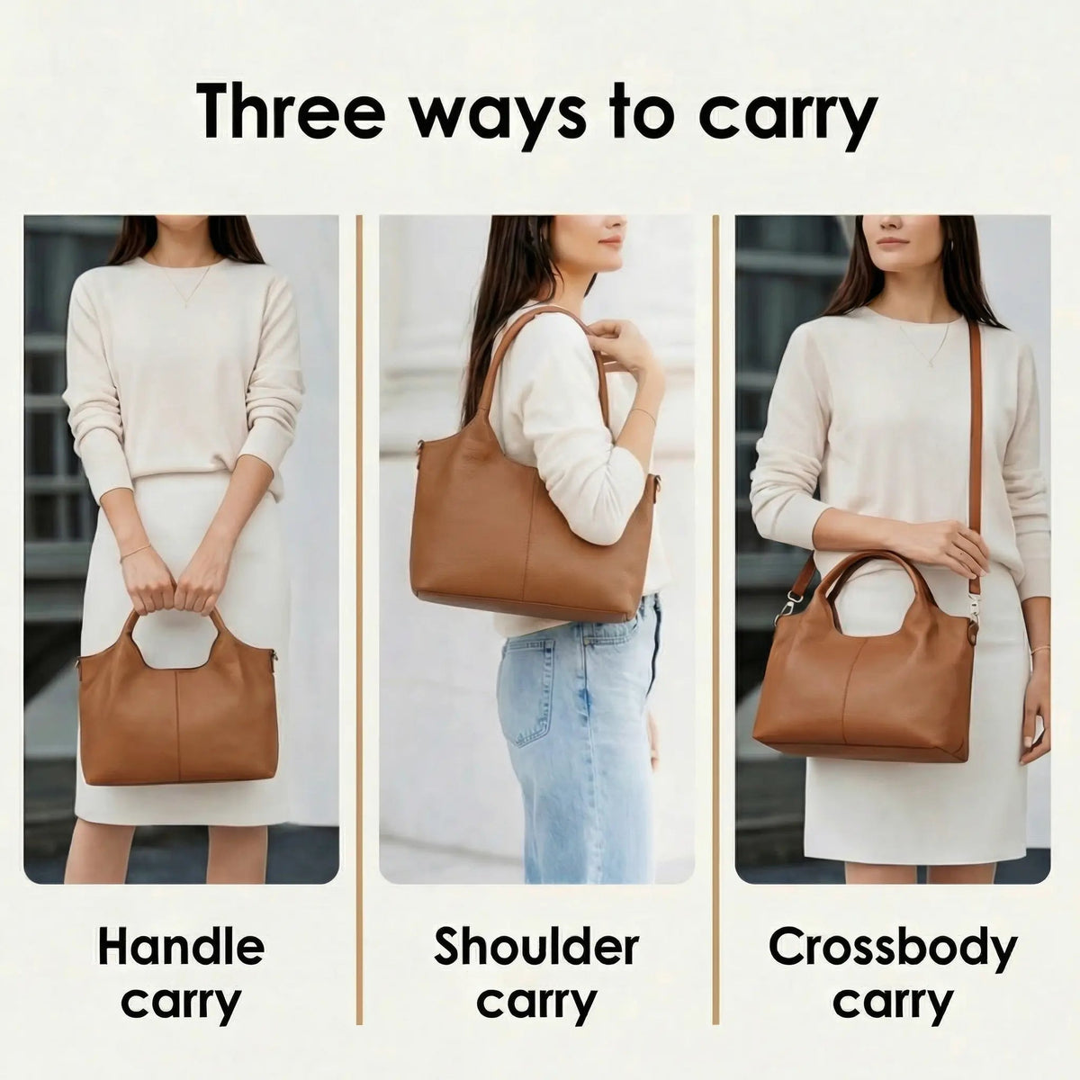 Sac hobo en cuir synthétique polyvalent et organisé