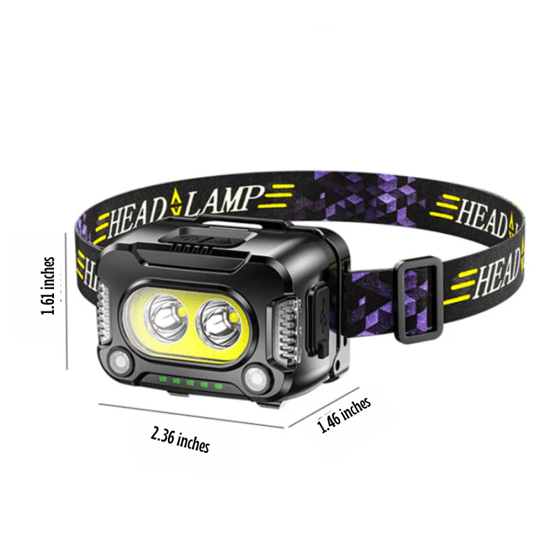 Lampe Frontale USB Rechargeable – Puissante Lampe LED pour Activités de Plein Air et Travail