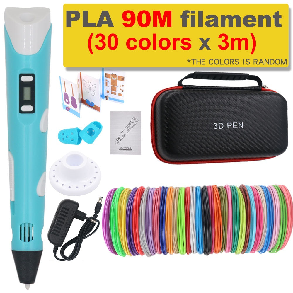 Stylo de dessin 3D DIY avec 200M de filament PLA, cadeau pour enfants