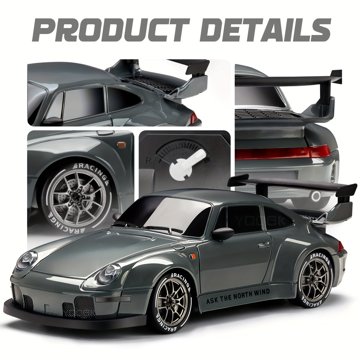 Skanto | Voiture de Drift RC Ultime 1:24 avec Roues LED – Jouet de Course Rechargeable 4WD