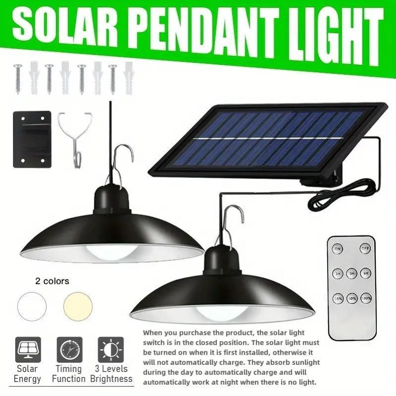 Ensemble de Lumières Suspendues Solaires Doubles