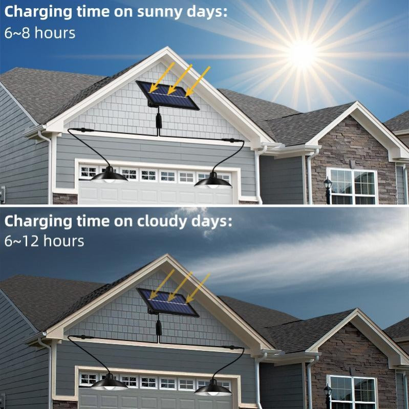 Ensemble de Lumières Suspendues Solaires Doubles