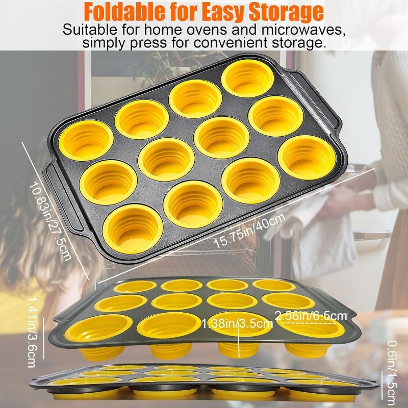 Moule à Muffins en Silicone avec Cadre Métallique Robuste