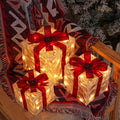 Éclairage de Noël LED – Ensemble de 3 Boîtes Cadeaux Illuminées pour Intérieur & Extérieur