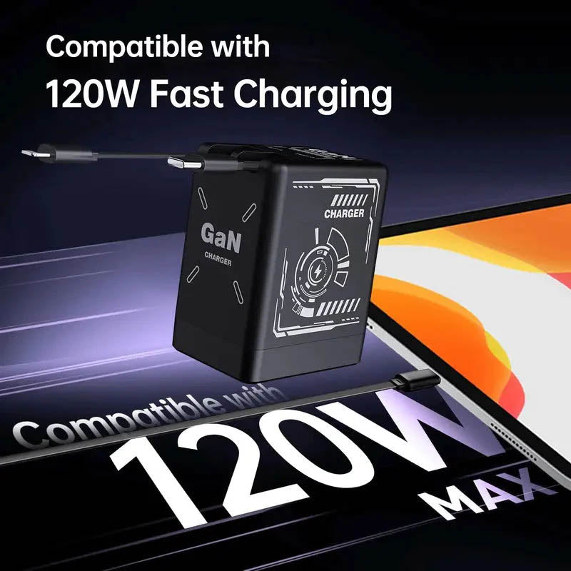 GaNPro Chargeur Rapide Rétractable Cube 45W