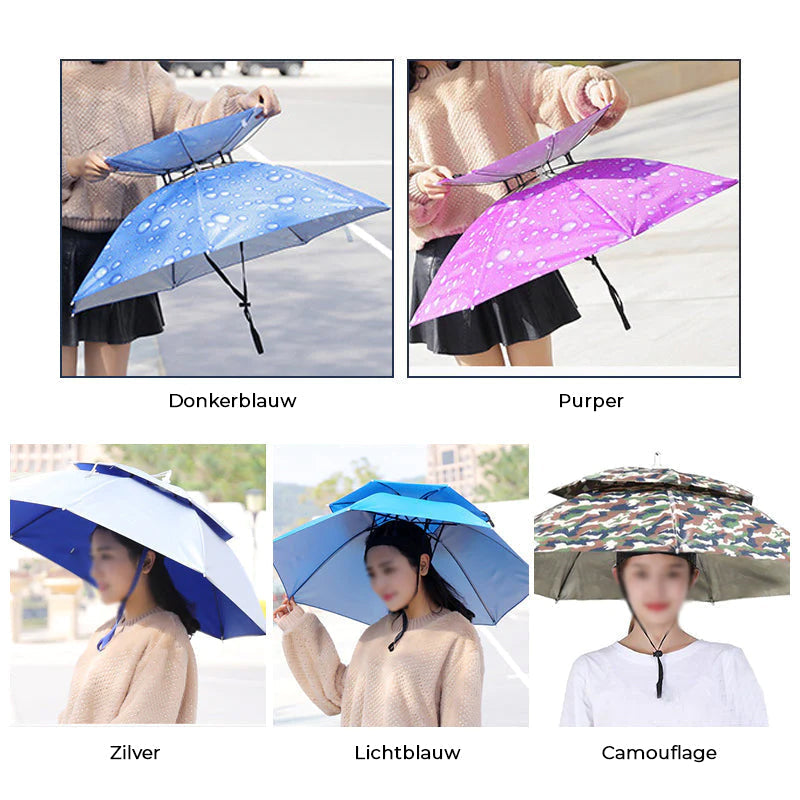 Chapeau Parapluie avec Sangle de Menton Réglable