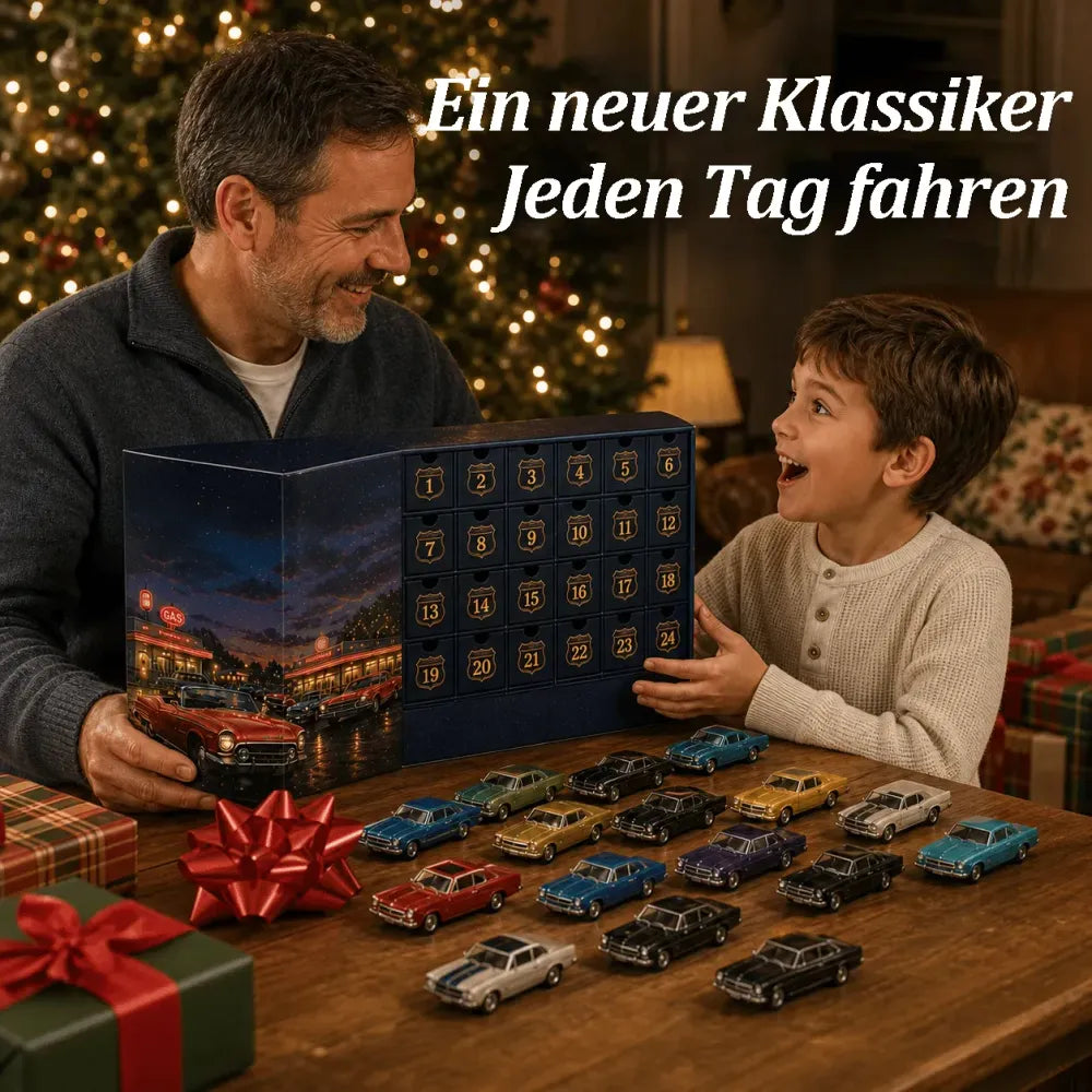 😍🚗 Calendrier de l'Avent « 24 jours de voitures américaines classiques » – 24 pièces de collection pour les passionnés d'automobiles