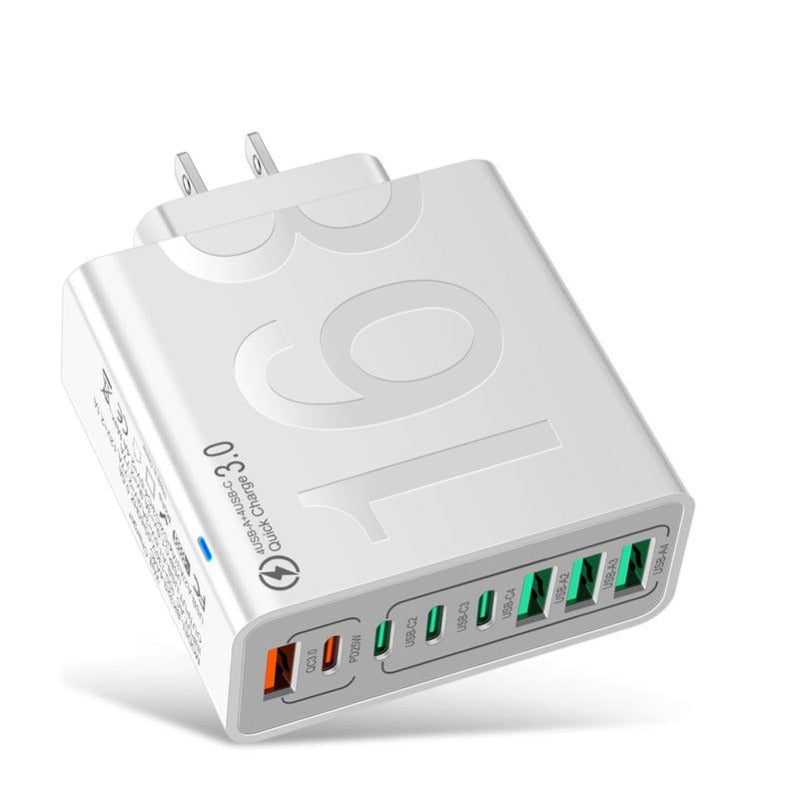 Chargeur rapide USB GaN 168W Hub d'alimentation 8 ports pour USB-C&A